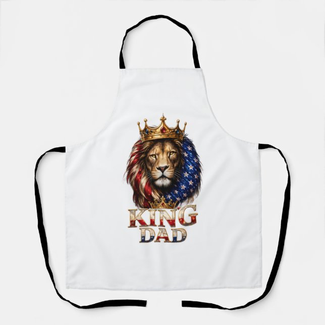American Flag Dad Lion  Apron (Front)