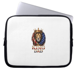 American Flag Dad Lion  Laptop Sleeve
