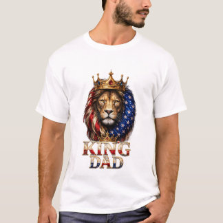 American Flag Dad Lion T-Shirt