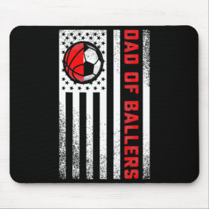 American Flag Dad Of Ballers Basketball Soccer Dau Mouse Mat
