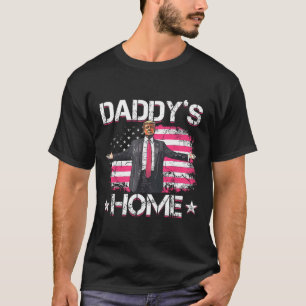 American Flag Daddy's Home Trump 2024 Patriotic T-Shirt
