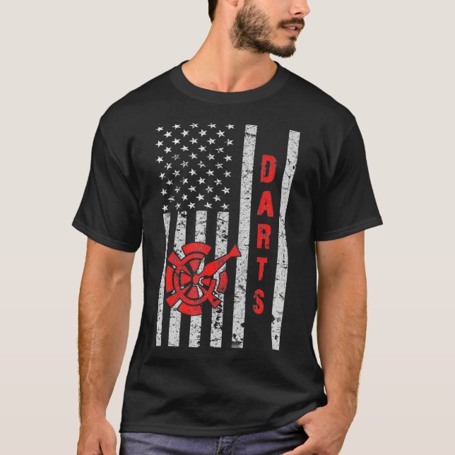 American Flag Darts Gift T-Shirt (Front)