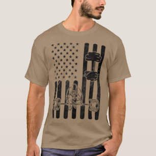 American Flag Deadlift Workout Gym Fitness Eercise T-Shirt