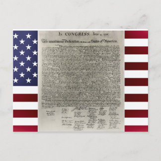 American Flag Declaration Independence Postcard