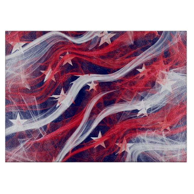 American Flag Decorative Glass Cutting Board (Front)