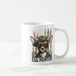 American Flag Deer And Camo Cap Egg Hunter Retro E Coffee Mug