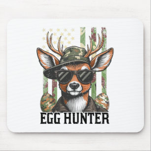 American Flag Deer And Camo Cap Egg Hunter Retro E Mouse Mat