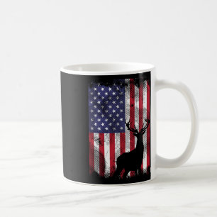 American Flag Deer Elk Hunting Usa Patriotic Hunte Coffee Mug
