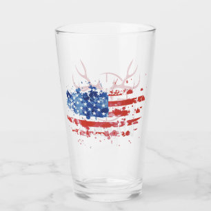 American Flag Deer Hunter Glass