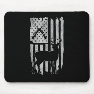 American Flag Deer Hunting Patriotic Hunter Men Wo Mouse Mat
