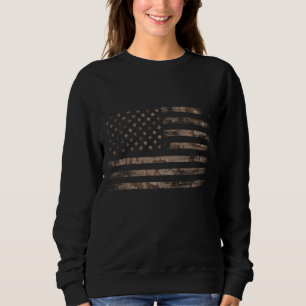 American Flag Desert Camouflage Distressed Design- Sweatshirt