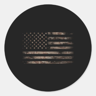 American Flag Desert Camouflage Distressed Usa Fla Classic Round Sticker
