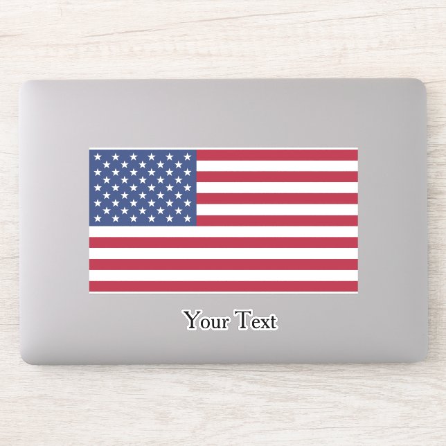 American Flag Design Contour Sticker (Computer)
