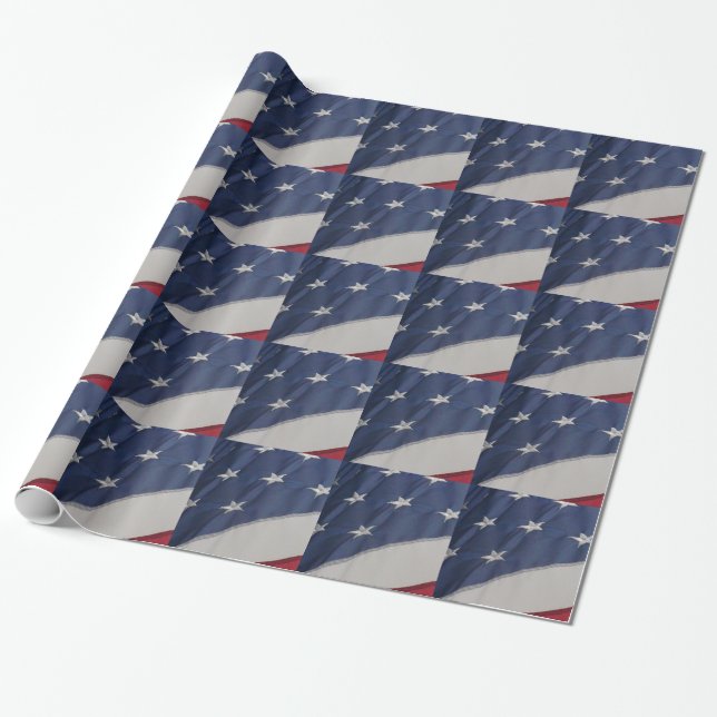 American flag design, gift wrap. wrapping paper (Unrolled)