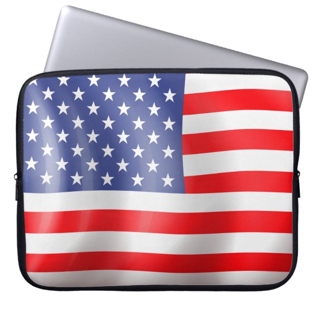 American Flag Design Laptop Sleeve (Front)