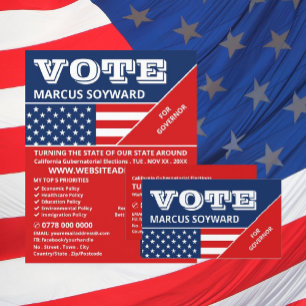 American Flag Design, Political Campaigner Business Card
