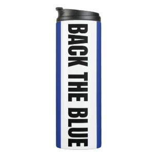 American Flag Design Supporting Law Enforcement Thermal Tumbler