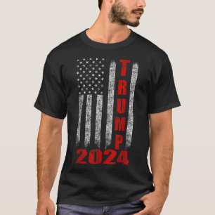American Flag Design Trump 2024  T-Shirt