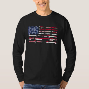 American Flag Design Us Flag Mechanic For Men Tool T-Shirt