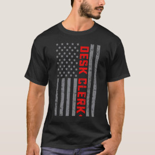American Flag Desk Clerk US Flag Vintage For Men D T-Shirt