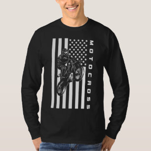 American Flag Dirt Bike Motocross Apparel - Motocr T-Shirt