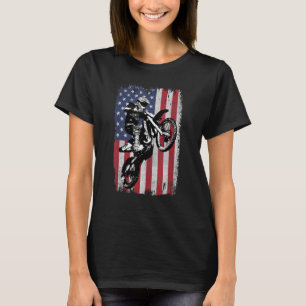 American Flag Dirt Bike Rider Motocross Enduro Rid T-Shirt