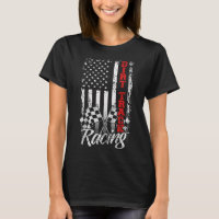 American Flag Dirt Track Racing Car Bike Driver Ra