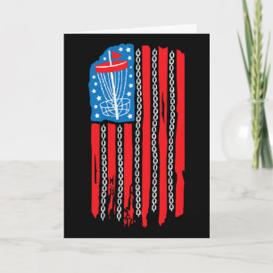 American Flag Disc Golf Bysket Chain 4th Of July M Card