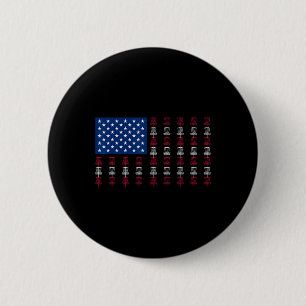 American Flag Disc Golf Player Men Women Fourth Of 6 Cm Round Badge