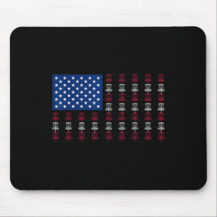 American Flag Disc Golf Player Men Women Fourth Of Mouse Mat