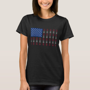 American Flag Disc Golf Player Men Women Fourth of T-Shirt