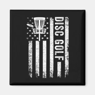 American Flag Disc Golf Players Flying Disc Golfer Magnet