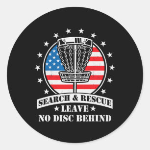 American Flag Disc Golf Search And Rescue 4th Of J Classic Round Sticker