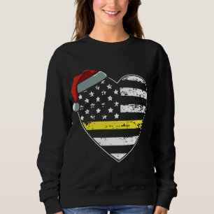 American Flag Dispatcher Christmas Pajama 911 Disp Sweatshirt