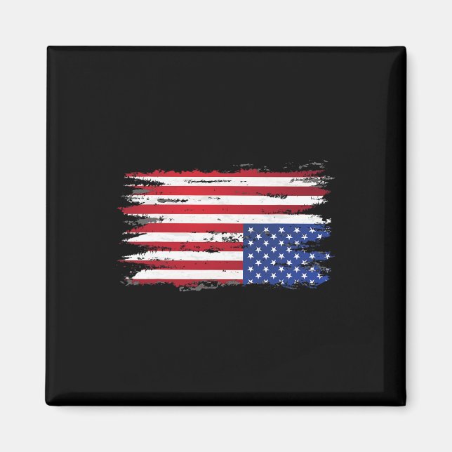 American Flag Distress Upside Down Patriotic Usa 4 Magnet (Front)