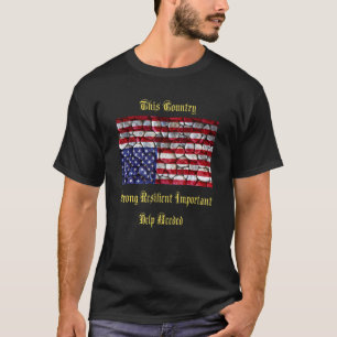 American Flag Distress Upside Down Rocks T-Shirt