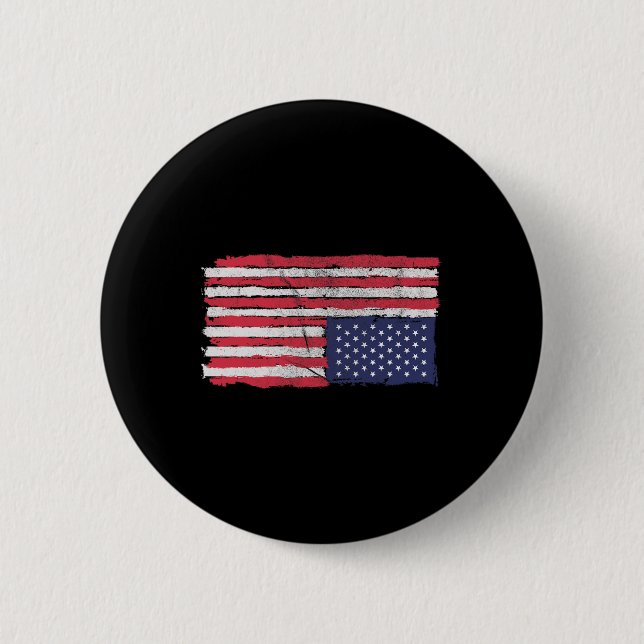 American Flag Distress Upside Down United States U 6 Cm Round Badge (Front)