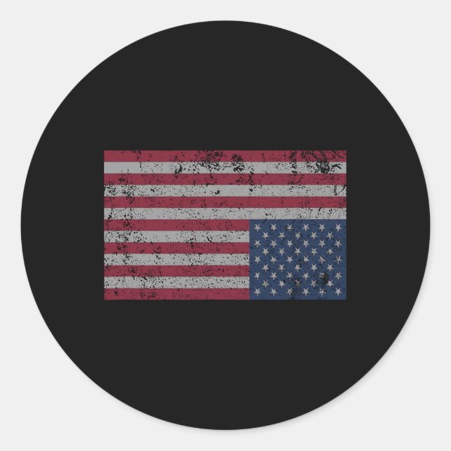 American Flag Distress Upside Down United States U Classic Round Sticker (Front)