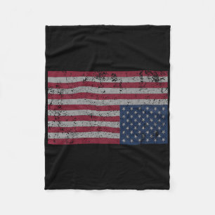 American Flag Distress Upside Down United States U Fleece Blanket