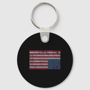 American Flag Distress Upside Down United States U Key Ring