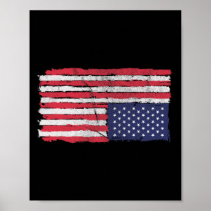 American Flag Distress Upside Down United States U Poster