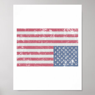 American Flag Distress Upside Down United States U Poster