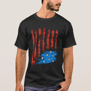 American Flag Distress Upside Down United States U T-Shirt