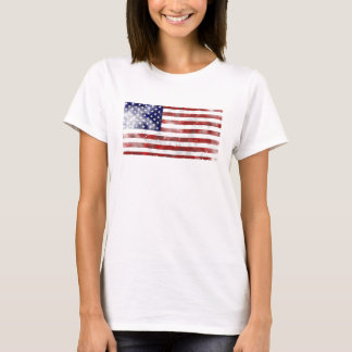 American Flag Distressed and Faded T-Shirt