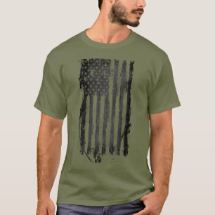 American Flag Distressed Black T-Shirt