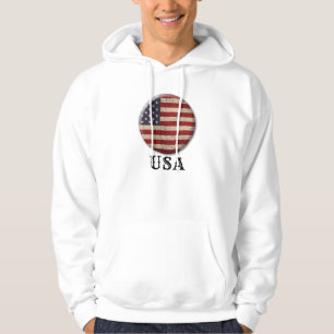 American Flag Distressed Design Hoodie