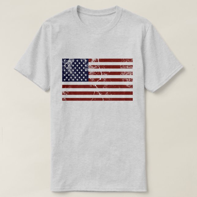 American Flag Distressed T-Shirt (Design Front)