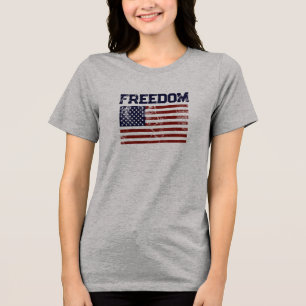 American Flag Distressed T-Shirt Tri-Blend Shirt