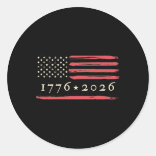 American Flag Distressed Vintage Patriotic 4th Of Classic Round Sticker