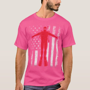 American Flag Diver Patriotic Scuba Diving T-Shirt